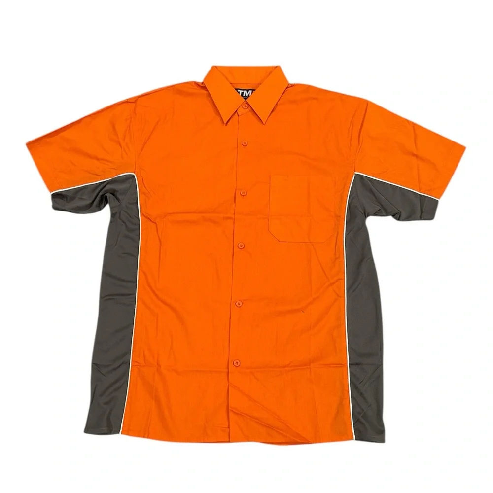 Tri-Mountain Racewear TMR Woven Men’s Shirt Orange Gray